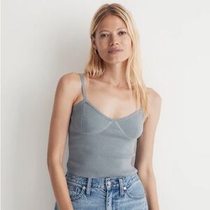 Madewell Corset-Detail Crop Sweater Tank